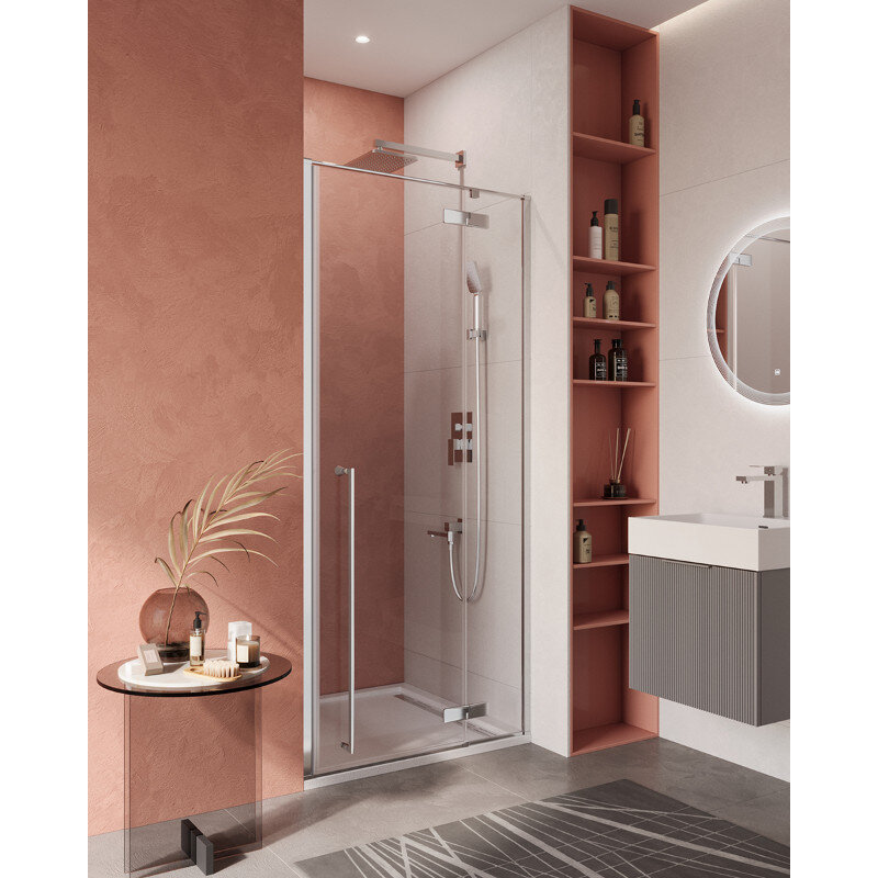 Изображение товара Душевая дверь Cezares LINER-B-12-100-C-Cr-L/LINER-B-12-100-C-Cr-R 100 см прозрачное стекло хром про