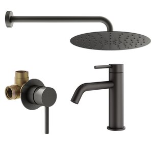Изображение товара Комплект смесителей Plumberia Selection Ixo KITXO01GR53, цвет графит матовый