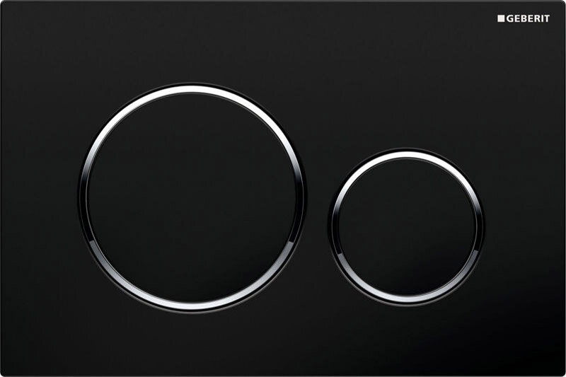 Изображение товара Клавиша Geberit Sigma Type 20 115.882.KM.1 для унитаза с двойным смывом черная хром