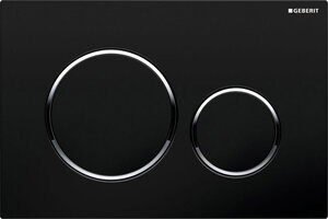 Изображение товара Клавиша Geberit Sigma Type 20 115.882.KM.1 для унитаза с двойным смывом черная хром
