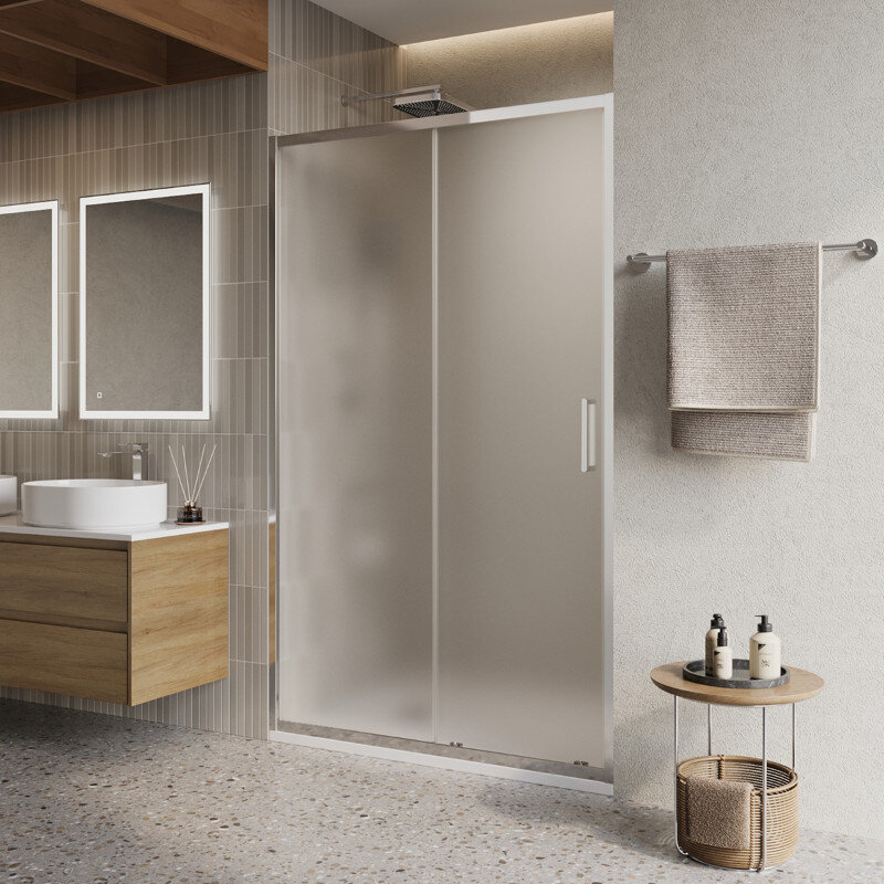 Изображение товара Душевая дверь BelBagno LUCE-BF-1-120-P-Cr 120 см матовое стекло хром