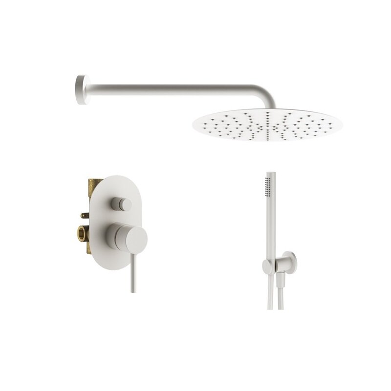 Изображение товара Душевая система Plumberia Selection Ixo KITXO15BO, цвет белый матовый Изображение товара Душевая система Plumberia Selection Ixo KITXO15BO, цвет белый матовый