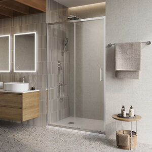 Изображение товара Душевая дверь BelBagno LUCE-BF-1-150-C-Cr 150 см стекло прозрачное хром профиль Изображение товара Душевая дверь BelBagno LUCE-BF-1-150-C-Cr 150 см стекло прозрачное хром профиль