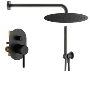 Изображение товара Душевая система Plumberia Selection Ixo KITXO15NO с верхним и ручным душем черный матовый