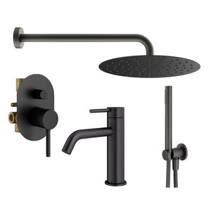 Изображение товара Комплект смесителей Plumberia Selection Ixo KITXO15NO53, цвет черный матовый
