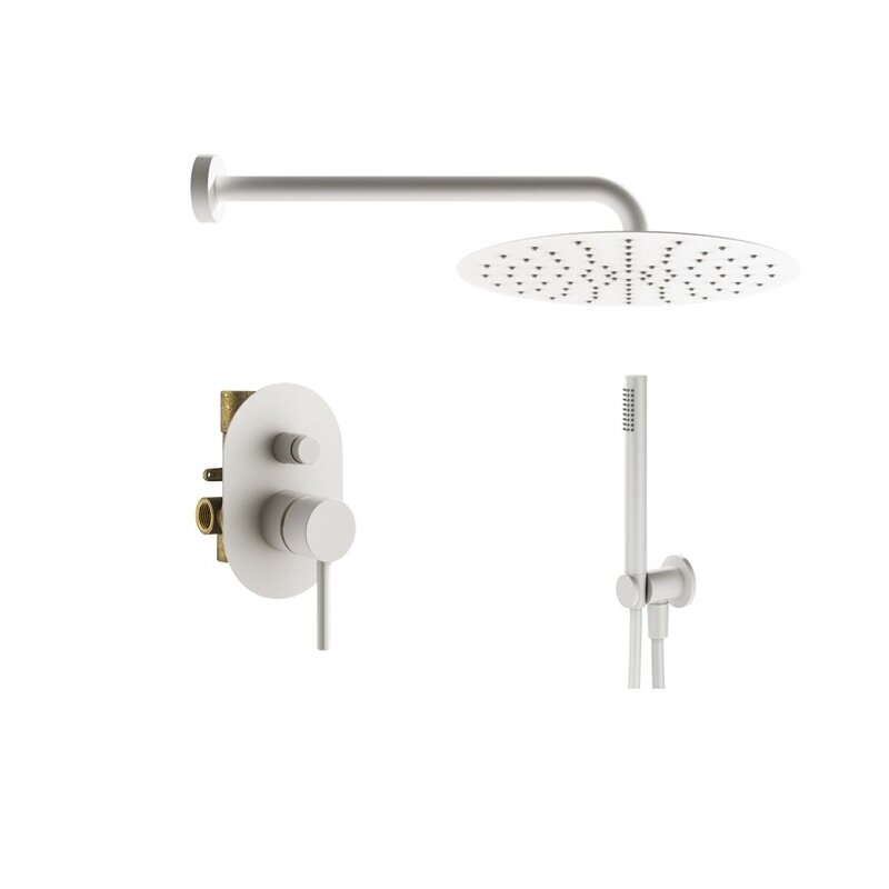 Изображение товара Душевая система Plumberia Selection Ixo KITXO15BOKING, цвет белый матовый Изображение товара Душевая система Plumberia Selection Ixo KITXO15BOKING, цвет белый матовый