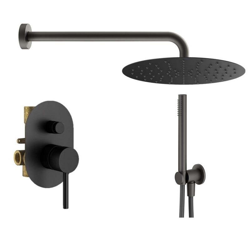 Изображение товара Душевая система Plumberia Selection Ixo KITXO15NOKING 300 мм черный матовый