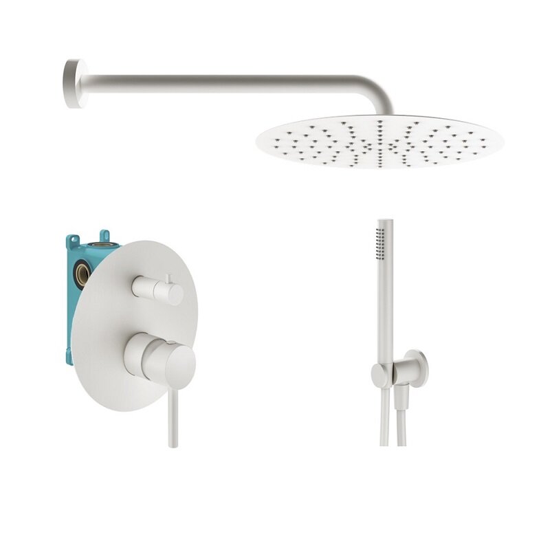 Изображение товара Душевая система Plumberia Selection Ixo KITXO18BO белый матовый - комплект с душем и смесителем