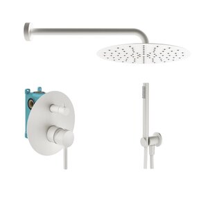 Изображение товара Душевая система Plumberia Selection Ixo KITXO18BO белый матовый - комплект с душем и смесителем