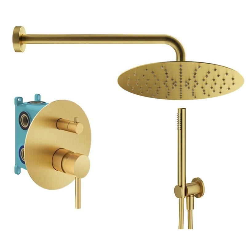 Изображение товара Душевая система Plumberia Selection Ixo KITXO18OB, цвет золото брашированное Изображение товара Душевая система Plumberia Selection Ixo KITXO18OB, цвет золото брашированное