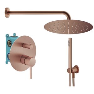 Изображение товара Душевая система Plumberia Selection Ixo KITXO18RS, цвет медь брашированная