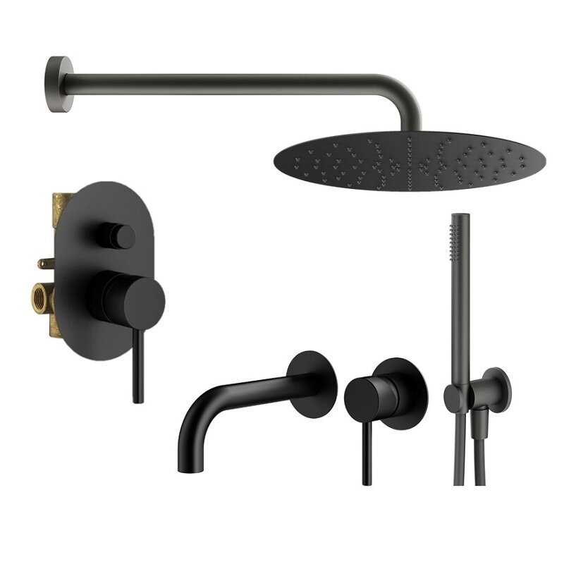Изображение товара Душевая система Plumberia Selection Ixo KITXO15NO210, цвет черный матовый