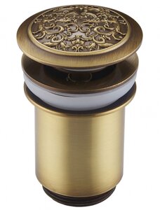 Изображение товара Донный клапан Zorg Antic AZR 2 с переливом бронза/серебро для раковины