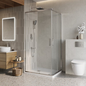 Изображение товара Душевой уголок BelBagno LUCE-AH-2-100/80-C-Cr, 100 х 80 см, стекло прозрачное, профиль хром