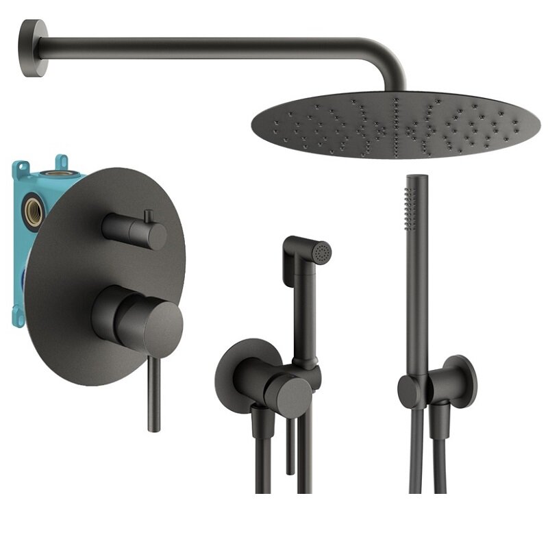 Изображение товара Душевая система Plumberia Selection Ixo KITZXO18NO черный матовый с верхним душем 250 мм