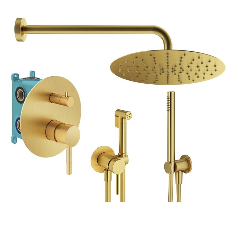 Изображение товара Душевая система Plumberia Selection IXO KITZXO18OB Золото брашированное Изображение товара Душевая система Plumberia Selection IXO KITZXO18OB Золото брашированное