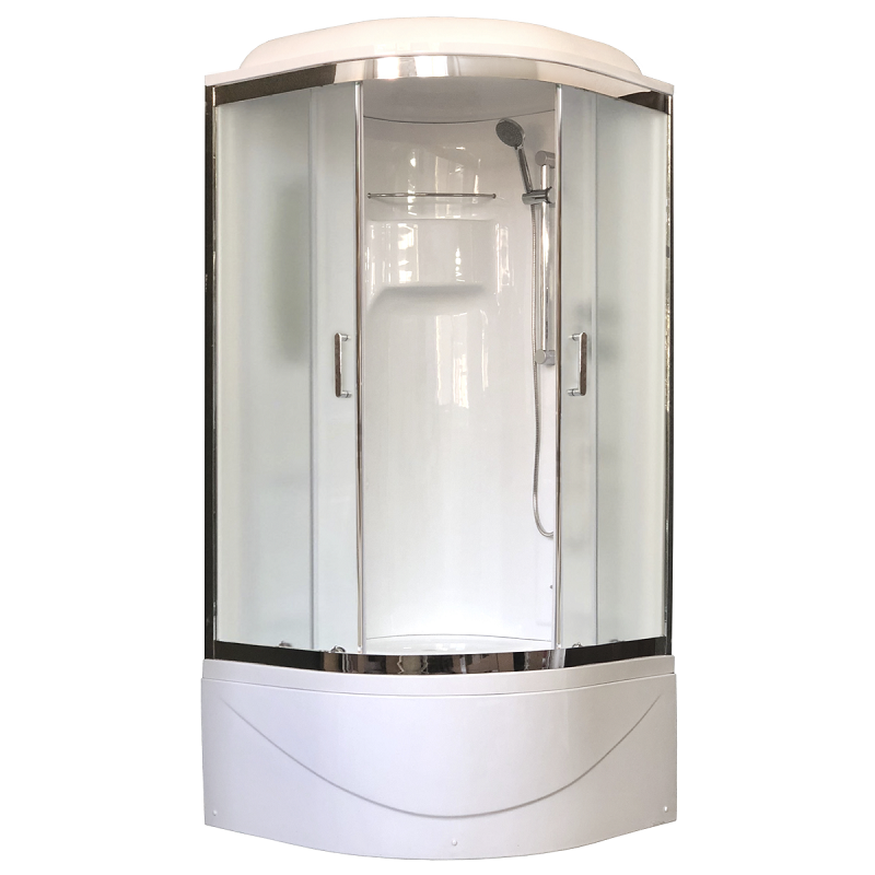Изображение товара Душевая кабина Royal Bath RB100NRW-C-CH без форсунок 100 x 100 см, без гидромассажа, двери матовые, задние стенки белые, хром