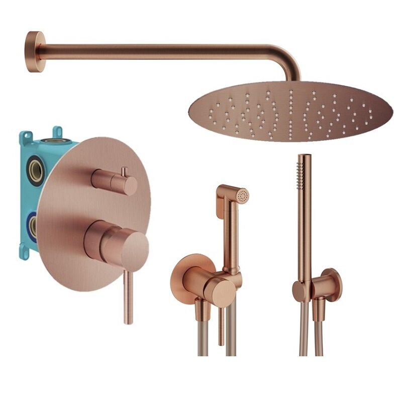 Изображение товара Душевая система Plumberia Selection Ixo KITZXO18RS, цвет медь брашированная