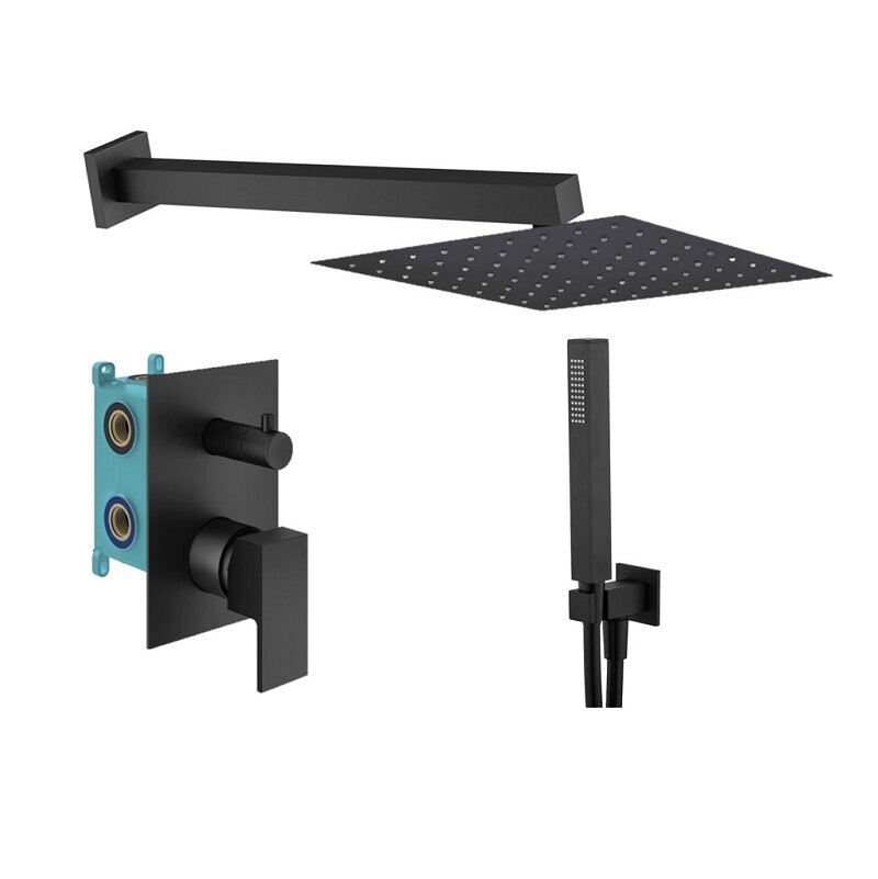 Изображение товара Душевая система Plumberia Selection Tag KITTG18NO, цвет черный матовый