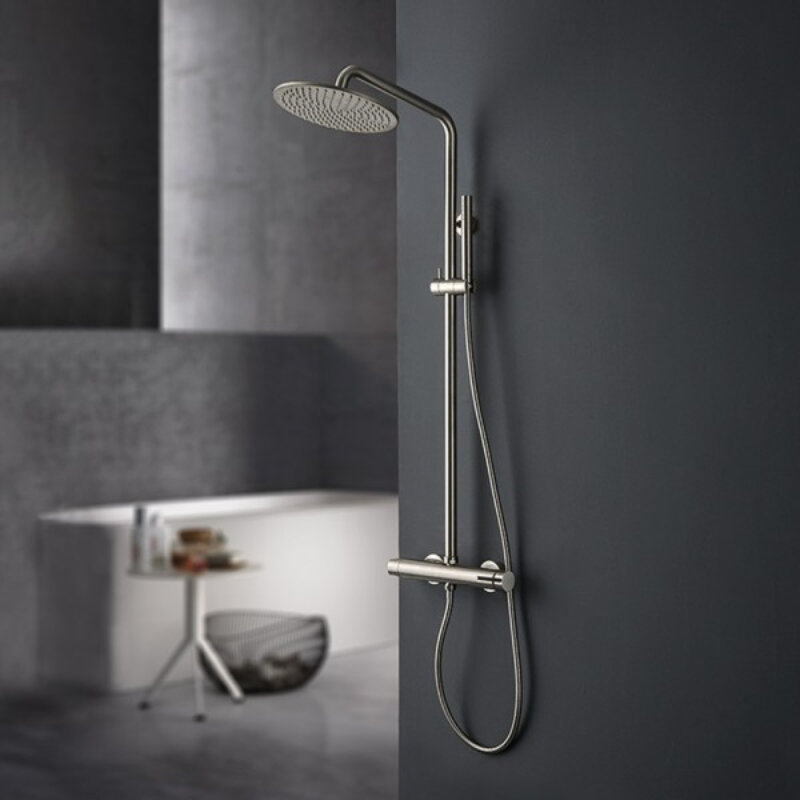 Изображение товара Душевая система Gattoni Circle Two 9195/PDNS с верхним душем 25х25 см и монтажом на стену