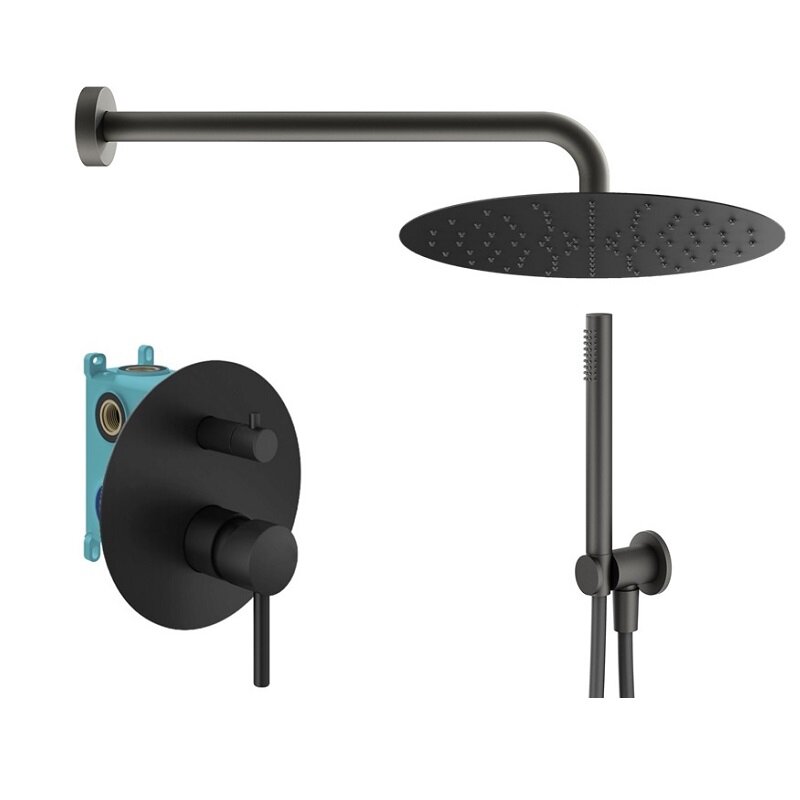 Изображение товара Душевая система Plumberia Selection Ixo KITXO18NOKING, цвет черный матовый Изображение товара Душевая система Plumberia Selection Ixo KITXO18NOKING, цвет черный матовый