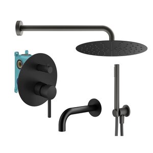Изображение товара Душевая система Plumberia Selection Ixo KITXO19NO260, цвет черный матовый