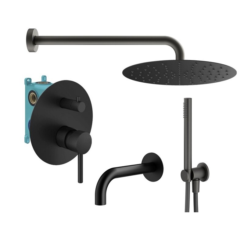 Изображение товара Душевая система Plumberia Selection Ixo KITXO19NO60, цвет черный матовый