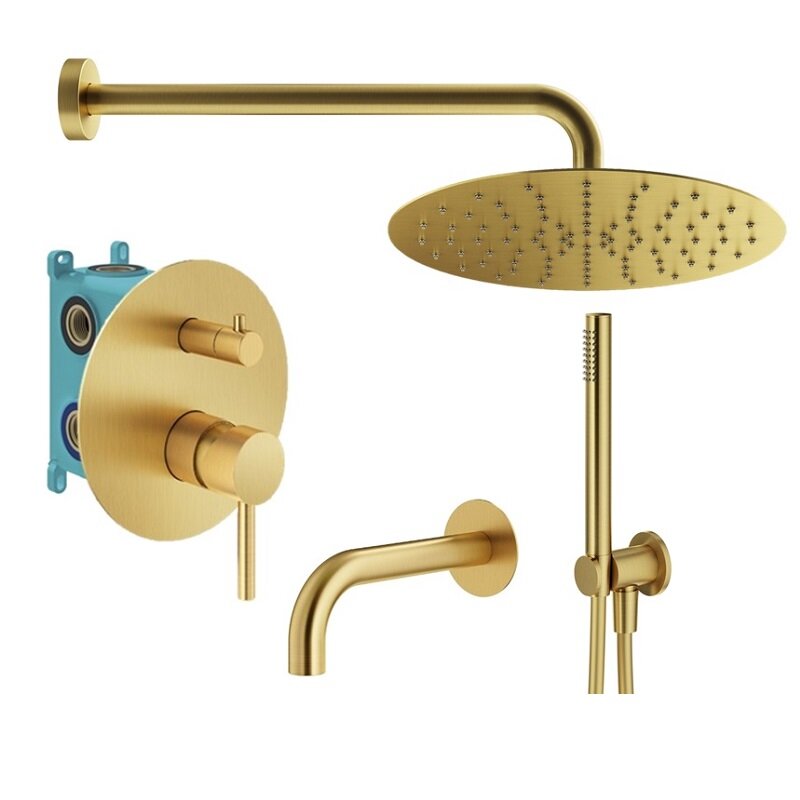Изображение товара Душевая система Plumberia Selection Ixo KITXO19OB60, цвет золото брашированное Изображение товара Душевая система Plumberia Selection Ixo KITXO19OB60, цвет золото брашированное