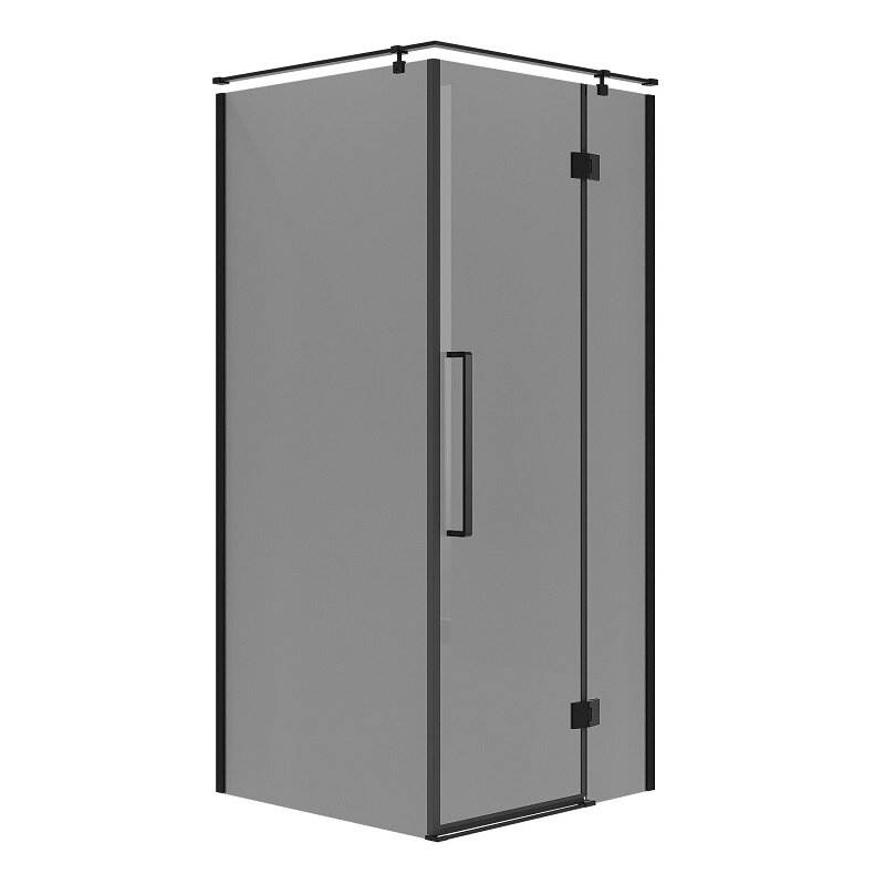 Изображение товара Душевой уголок Niagara Nova NG-2832-34BLACK 100x100 см распашная дверь черный матовый профиль