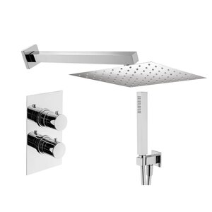 Изображение товара Душевая система Plumberia Selection Tag KITTGT18QCR, термостатическая, на 2 потребителя, цвет хром глянцевый