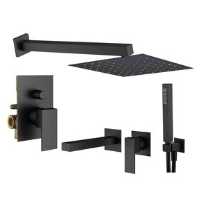 Изображение товара Комплект смесителей Plumberia Selection Tag KITTG15NO220, цвет черный матовый