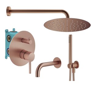 Изображение товара Душевая система Plumberia Selection Ixo KITXO19RS60, цвет медь брашированная