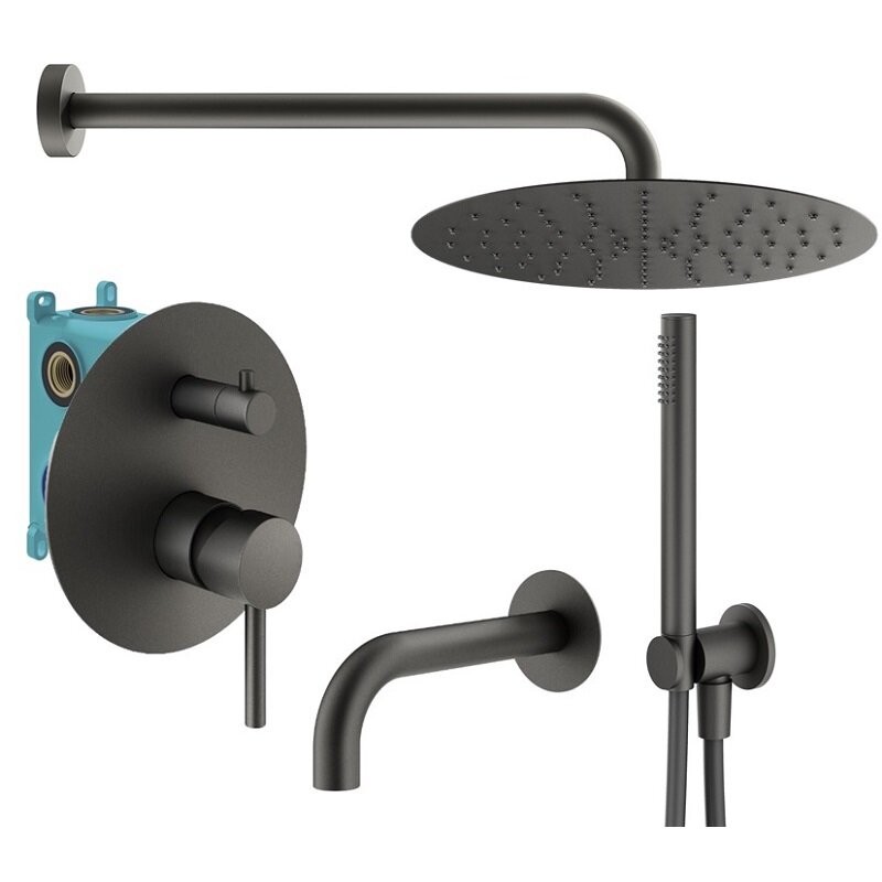 Изображение товара Душевая система Plumberia Selection Ixo KITXO19GR60 графит матовый комплект для ванны