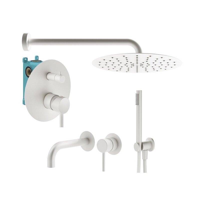 Изображение товара Комплект смесителей Plumberia Selection Ixo KITXO18BO210, цвет белый матовый