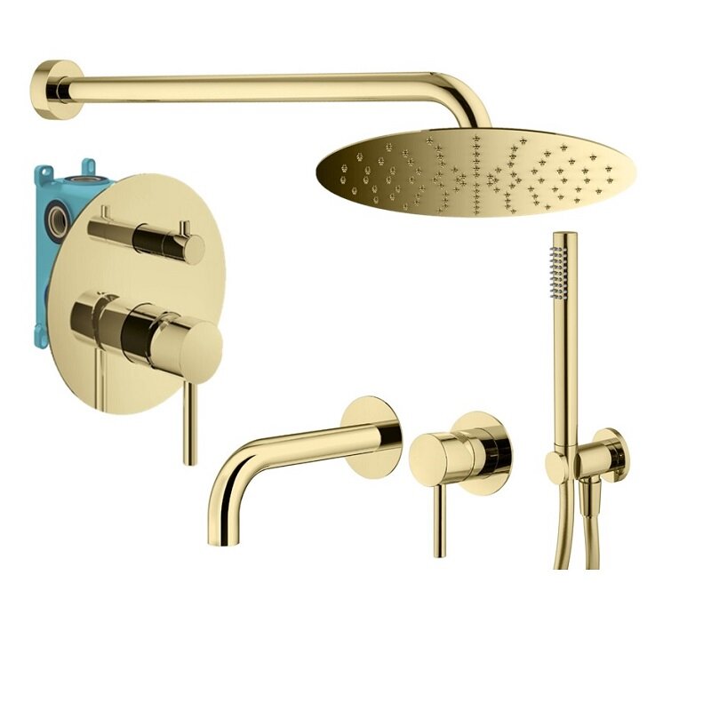 Изображение товара Комплект смесителей Plumberia Selection Ixo KITXO18OR210, цвет золото Изображение товара Комплект смесителей Plumberia Selection Ixo KITXO18OR210, цвет золото