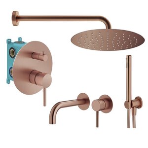 Изображение товара Комплект смесителей Plumberia Selection Ixo KITXO18RS210, цвет медь брашированная