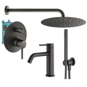 Изображение товара Комплект смесителей Plumberia Selection Ixo KITXO18GR53, цвет графит матовый