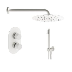 Изображение товара Душевая система Plumberia Selection Ixo KITXOT18BO, термостатическая, на 2 потребителя, цвет белый матовый