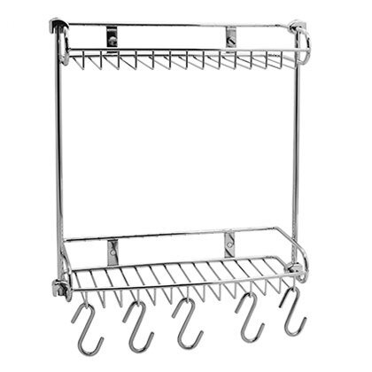 Изображение товара Металлическая полка для ванной WasserKRAFT двойная хром 326x13x39 см