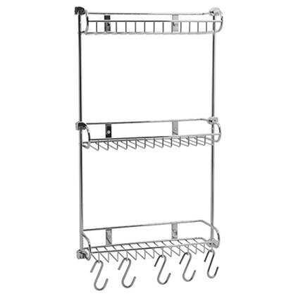 Изображение товара Металлическая прямая тройная полка WasserKRAFT K-1433 хром нержавеющая сталь Германия