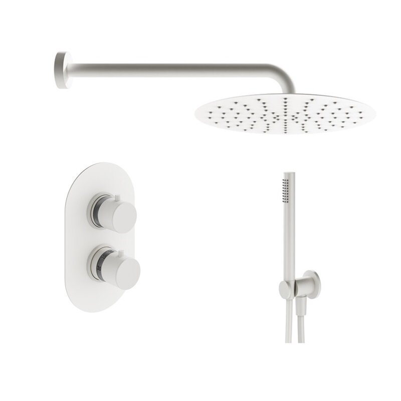 Изображение товара Душевая система Plumberia Selection Ixo KITXOT18BOKING, термостатическая, на 2 потребителя, цвет белый матовый