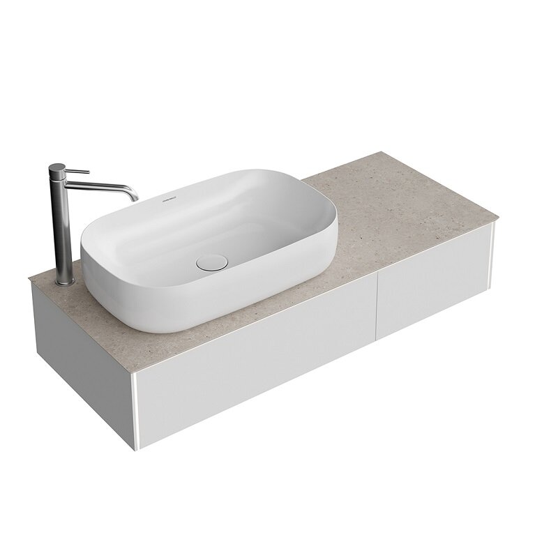 Изображение товара Тумба под раковину Kerama Marazzi Magica MA.120.2MGR.M, 120 см, с подсветкой, цвет утренний серый матовый