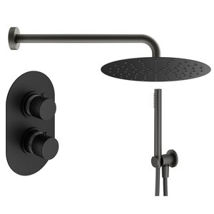 Изображение товара Душевая система Plumberia Selection Ixo KITXOT18NOKING термостатическая черный матовый
