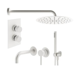 Изображение товара Комплект смесителей Plumberia Selection Ixo KITXOT18QBO210, цвет белый матовый