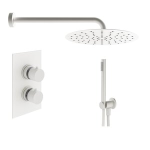 Изображение товара Душевая система Plumberia Selection Ixo KITXOT18QBOKING, термостатическая, на 2 потребителя, цвет белый матовый