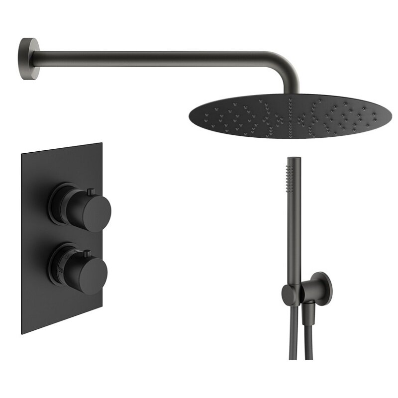 Изображение товара Термостатическая душевая система Plumberia Selection Ixo KITXOT18QNOKING черный матовый