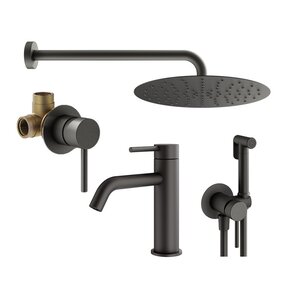 Изображение товара Комплект смесителей Plumberia Selection Ixo KITZXO01GR53 графит матовый