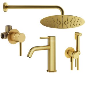 Изображение товара Комплект смесителей Plumberia Selection Ixo KITZXO01OB53, цвет золото брашированное