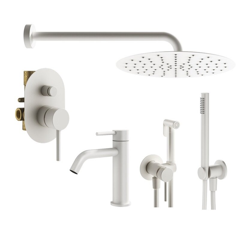 Изображение товара Комплект смесителей Plumberia Selection Ixo KITZXO15BO53, цвет белый матовый