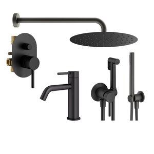 Изображение товара Комплект смесителей Plumberia Selection Ixo KITZXO15NO53, цвет черный матовый